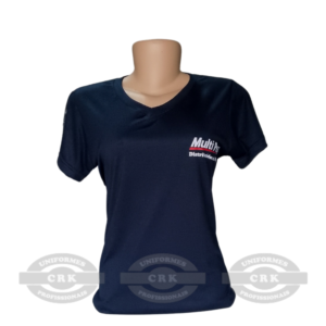 Camiseta Personalizada Gola em V com Estampa Institucional em Duas Áreas