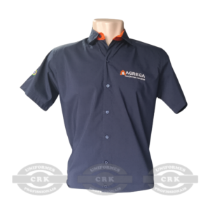 Camisa Social Personalizada com Gola Contrastante