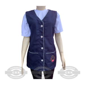 Jaleco  Azul Marinho com Filetes Brancos – Praticidade e Estilo para o Ambiente Educacional - Professora