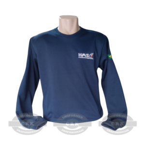Blusa de Moletom Azul Marinho para Uniformes Profissionais – Modelo Fechado com Punho e Personalização Bordada